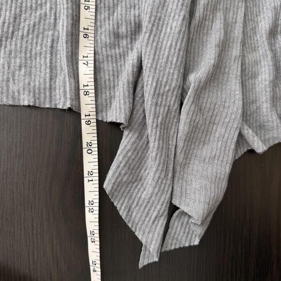 Joah Brown Cardigan Womens One Size Gray Ribbed Open Front Drape Sweater - Picture 7 of 8
